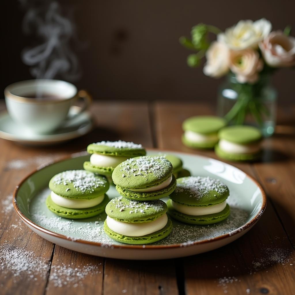 Vegan Matcha Vienna Fingers with Coconut Cream Filling