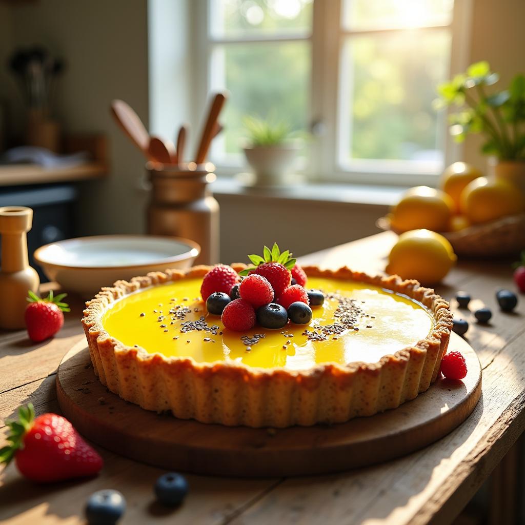 Vibrant Lemon Tart with Chia Seed Crust