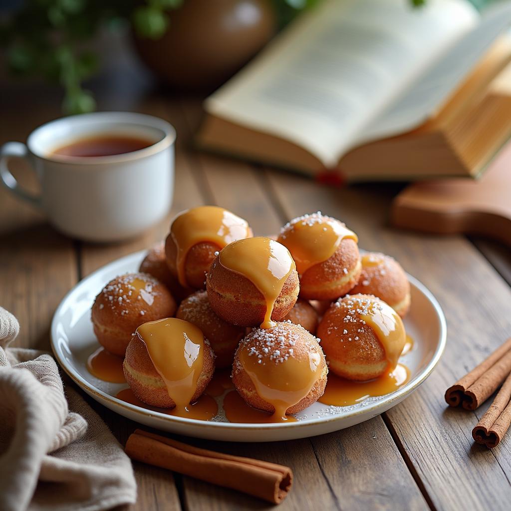 Warm Vanilla Chai Donut Holes with Maple Glaze