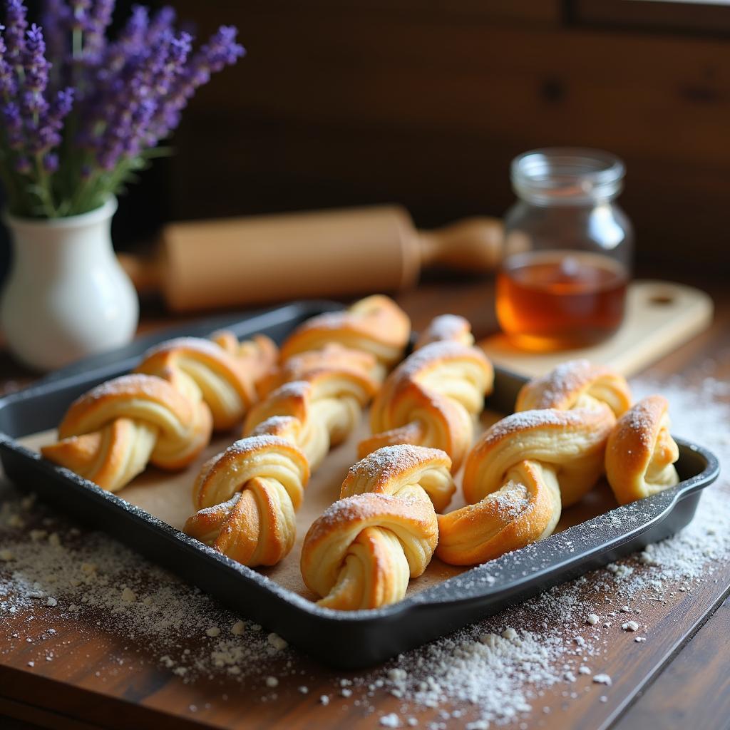 Whimsical Lavender Honey Puff Pastry Twists