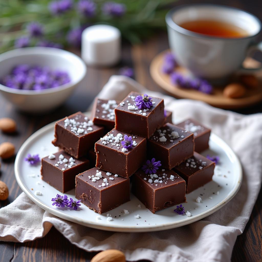 Whimsical Rocky Road Fudge with Lavender and Sea Salt