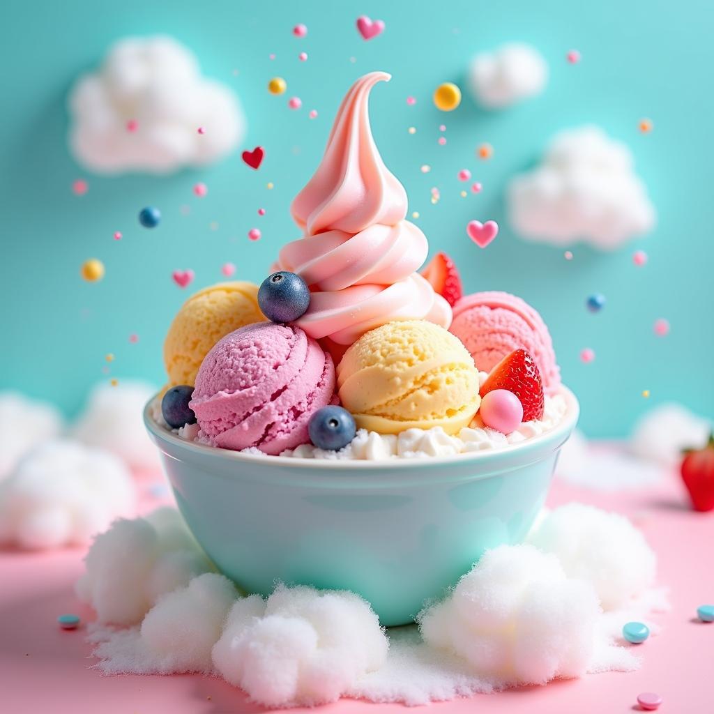 Whimsical Whipped Cream Cloud Ice Cream