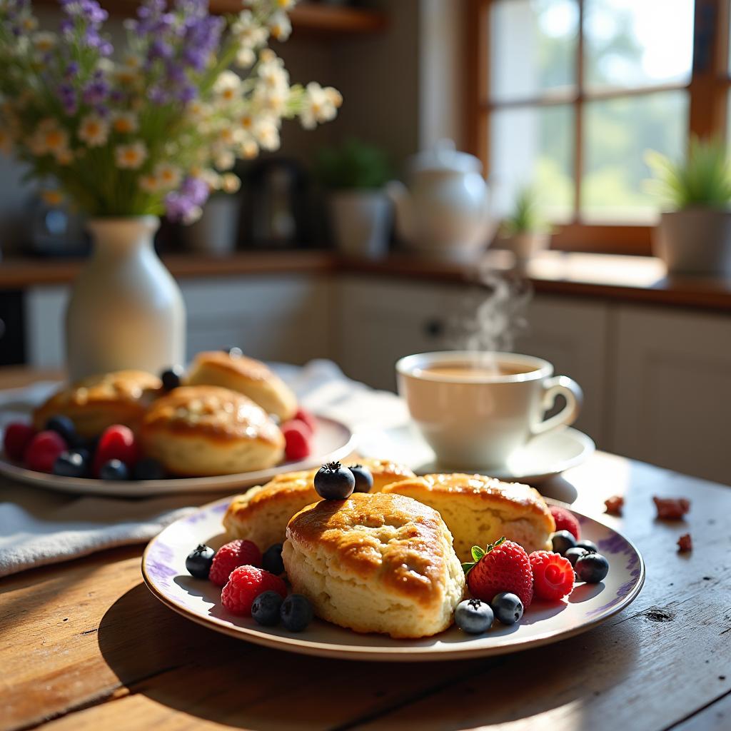 Wholesome Berry Drop Scones with a Honey-Lavender Drizzle