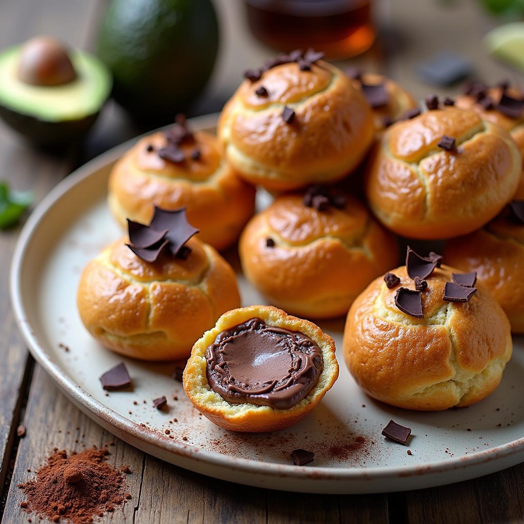 Wholesome Superfood Profiteroles with Avocado Chocolate Mousse